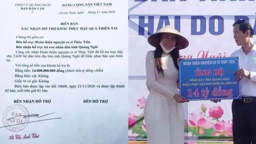 Quảng Ngãi nói gì về việc ca sĩ Thủy Tiên trao hỗ trợ người dân 14 tỉ đồng?